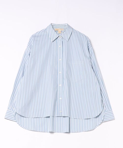 MICHAEL KORS(マイケルコース)の「ストレッチ コットン ブレンド ストライプ シャツ(シャツ/ブラウス・レディース・ブルー系・XXS/XS/S)」の1枚目の写真