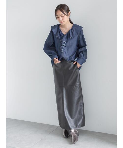 Te chichi(テチチ)の「アソートフリルブラウス(シャツ/ブラウス・レディース・ブラック/オレンジ/ブルー・F)」の15枚目の写真