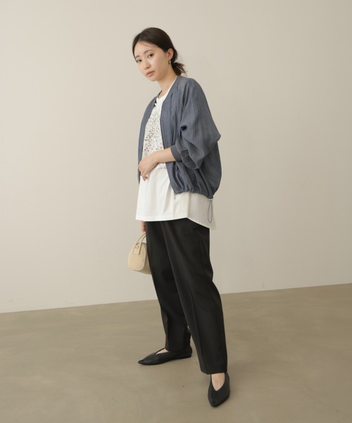 Bou Jeloud(ブージュルード)の「SLIM UP+タックパンツ(スラックス・レディース・グレー/ブラック・40/38)」の9枚目の写真