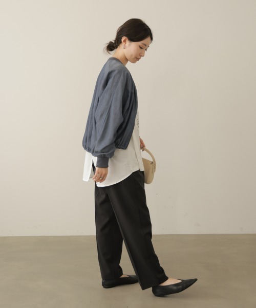 Bou Jeloud(ブージュルード)の「SLIM UP+タックパンツ(スラックス・レディース・グレー/ブラック・40/38)」の10枚目の写真