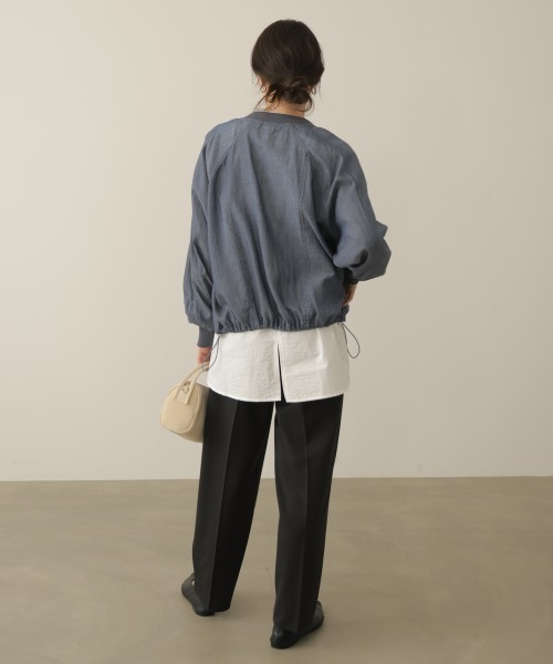 Bou Jeloud(ブージュルード)の「SLIM UP+タックパンツ(スラックス・レディース・グレー/ブラック・40/38)」の12枚目の写真
