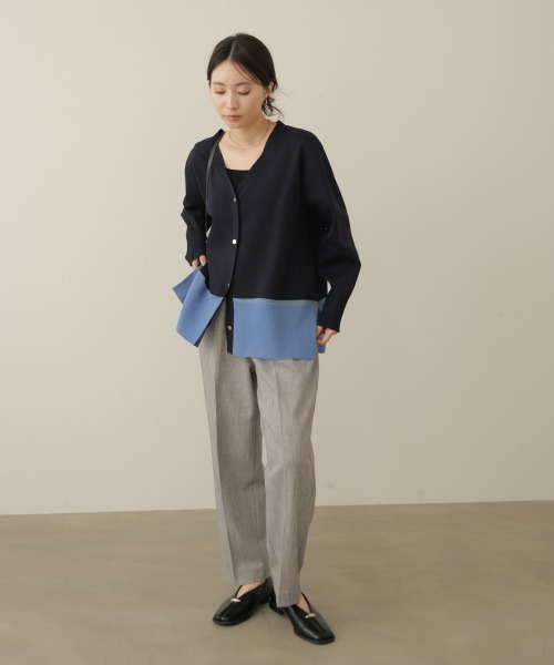 Bou Jeloud(ブージュルード)の「SLIM UP+タックパンツ(スラックス・レディース・グレー/ブラック・40/38)」の15枚目の写真