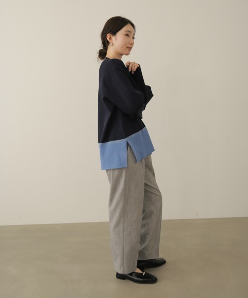 Bou Jeloud(ブージュルード)の「SLIM UP+タックパンツ(スラックス・レディース・グレー/ブラック・40/38)」の18枚目の写真
