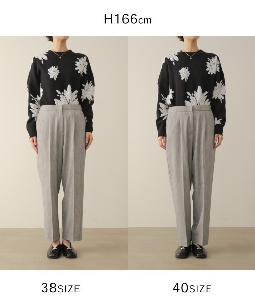 Bou Jeloud(ブージュルード)の「SLIM UP+タックパンツ(スラックス・レディース・グレー/ブラック・40/38)」の5枚目の写真