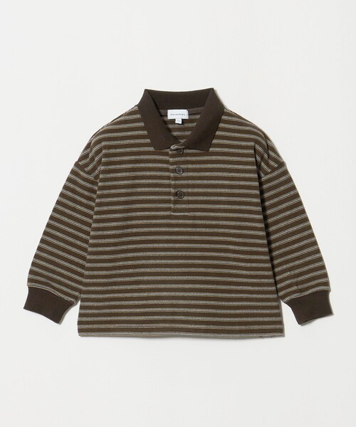 green label relaxing(グリーンレーベルリラクシング)の「起毛フライス ボーダー 襟付き ロングスリーブ / キッズ 100cm-160cm(シャツ/ブラウス・キッズ・ダークブラウン/ブラック/ライトブルー・100cm/130cm/120cm/160cm/150cm/110cm/140cm)」の7枚目の写真