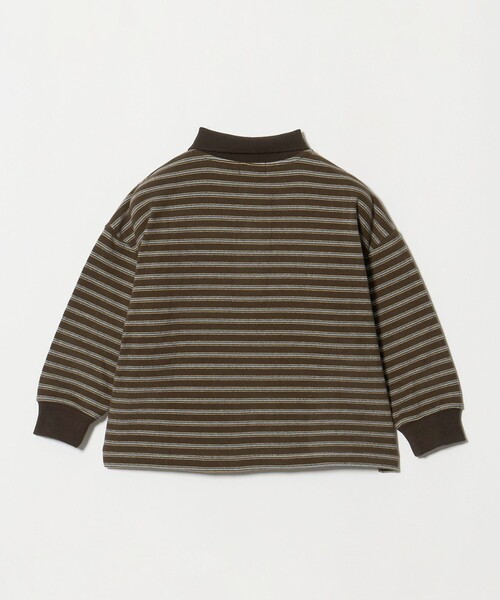 green label relaxing(グリーンレーベルリラクシング)の「起毛フライス ボーダー 襟付き ロングスリーブ / キッズ 100cm-160cm(シャツ/ブラウス・キッズ・ダークブラウン/ブラック/ライトブルー・100cm/130cm/120cm/160cm/150cm/110cm/140cm)」の8枚目の写真