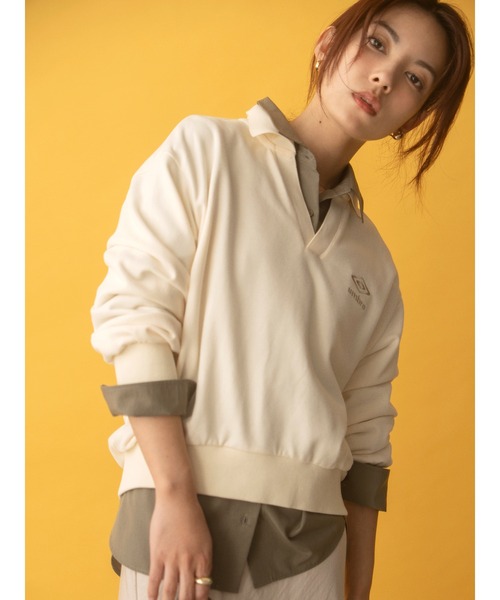 COHINA(コヒナ)の「【COHINA×UMBRO】スキッパーライトスウェット 【低身長・小柄女性】(スウェット・レディース・ブラウン/ボルドー/アイボリー・ONE SIZE)」の2枚目の写真