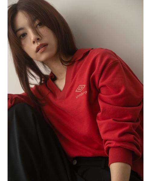 COHINA(コヒナ)の「【COHINA×UMBRO】スキッパーライトスウェット 【低身長・小柄女性】(スウェット・レディース・ブラウン/ボルドー/アイボリー・ONE SIZE)」の4枚目の写真