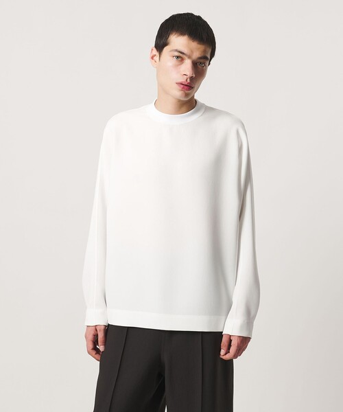 UNITED ARROWS & SONS by DAISUKE OBANA(ユナイテッドアローズアンドサンズバイダイスケオバナ)の「<D.O UNITED ARROWS BY DAISUKE OBANA>+10 DLMN/LS CREW 26AW/ロングスリーブTシャツ(Tシャツ/カットソー・メンズ・ホワイト/ブラック・L/S/M/XL)」の1枚目の写真