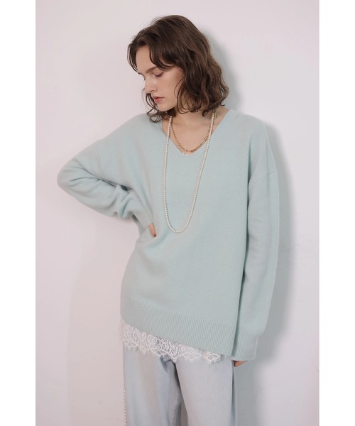 CADUNE(カデュネ)の「Bella深vニット(ニット/セーター・レディース・ミント/ピンク/レッド/ネイビー/ホワイト・38)」の8枚目の写真