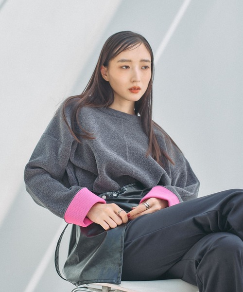 LEPSIM(レプシィム)の「MOUL/リバーシブルモールニットプルオーバー 1079918(ニット/セーター・レディース・アイボリー/ブラック系その他/グリーン/ブラウン/チャコールグレー/ブラック・FREE)」の4枚目の写真