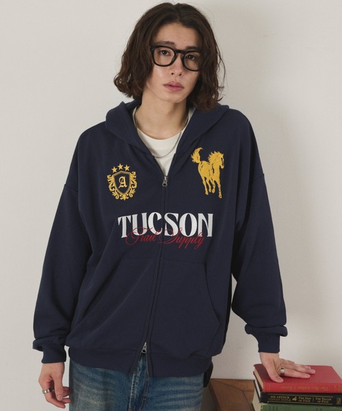 WEGO(ウィゴー)の「WEGO/【26年秋冬新作】BIGポニーZIPパーカー(パーカー・メンズ・杢グレー/ワイン/ネイビー・MEDIUM/LARGE)」の4枚目の写真