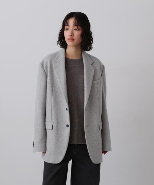 YLEVE(イレーヴ)の「YLEVE / NON MULESING WOOL OVERDYE MELTON JACKET(テーラードジャケット・レディース・ブラウン/グレー・1/0)」の1枚目の写真