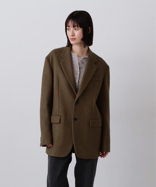 YLEVE(イレーヴ)の「YLEVE / NON MULESING WOOL OVERDYE MELTON JACKET(テーラードジャケット・レディース・ブラウン/グレー・1/0)」の7枚目の写真