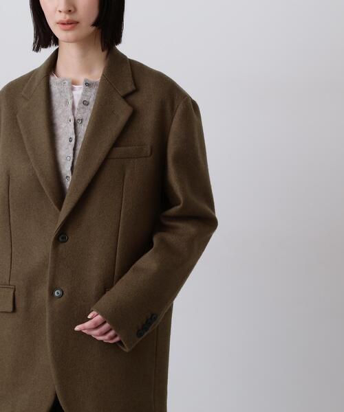 YLEVE(イレーヴ)の「YLEVE / NON MULESING WOOL OVERDYE MELTON JACKET(テーラードジャケット・レディース・ブラウン/グレー・1/0)」の18枚目の写真
