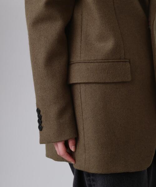 YLEVE(イレーヴ)の「YLEVE / NON MULESING WOOL OVERDYE MELTON JACKET(テーラードジャケット・レディース・ブラウン/グレー・1/0)」の19枚目の写真