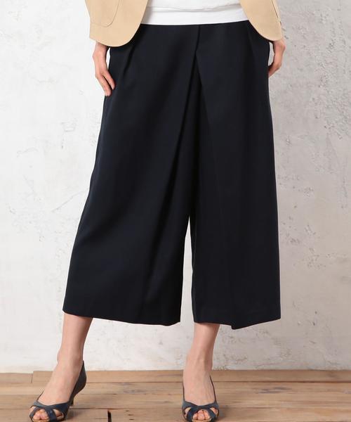 green label relaxing(グリーンレーベルリラクシング)の「CR TE TK クロップドWIDE パンツ◆(その他パンツ・レディース・ライトグレー/ネイビー・40/38)」の10枚目の写真
