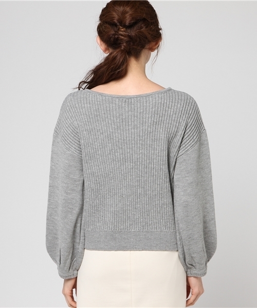 WEGO（ウィゴー）の「WEGO/2WAYボリュームパフスリーブニット（ニット/セーター・レディース・杢グレー/ライトピンク/アイボリー/サックスブルー/グリーン・FREE）」の8枚目の写真