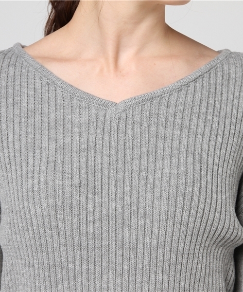 WEGO（ウィゴー）の「WEGO/2WAYボリュームパフスリーブニット（ニット/セーター・レディース・杢グレー/ライトピンク/アイボリー/サックスブルー/グリーン・FREE）」の9枚目の写真