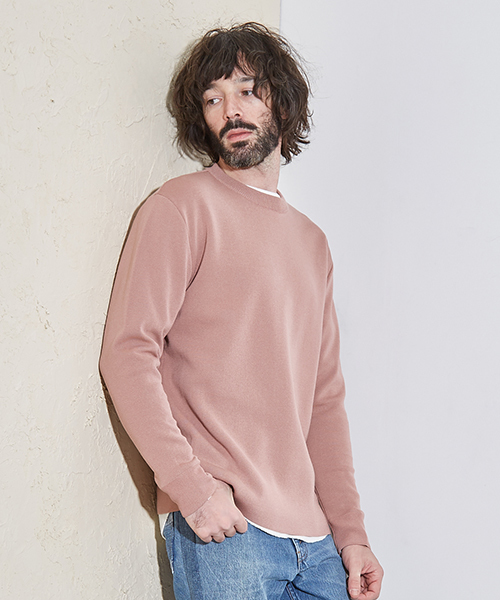 UNITED TOKYO（ユナイテッドトウキョウ）の「18Gミラノリブクルーネックプルオーバー（ニット/セーター・メンズ・ベージュ/ブルー/グレー/グリーン/ピンク/ブラック/マルチ/ブラウン/ダークグリーン・3/2/1）」の8枚目の写真