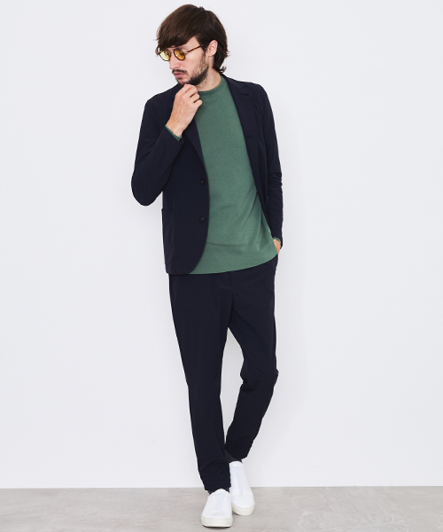 UNITED TOKYO（ユナイテッドトウキョウ）の「18Gミラノリブクルーネックプルオーバー（ニット/セーター・メンズ・ベージュ/ブルー/グレー/グリーン/ピンク/ブラック/マルチ/ブラウン/ダークグリーン・3/2/1）」の15枚目の写真