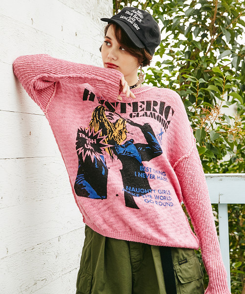 HYSTERIC GLAMOUR（ヒステリックグラマー）の「HYS REPORT pt プルオーバー（スウェット・レディース・ブルー/ブラック/ピンク・FREE）」の3枚目の写真