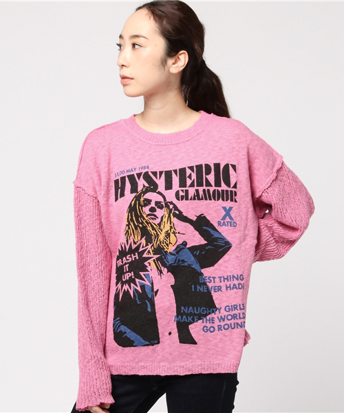 HYSTERIC GLAMOUR（ヒステリックグラマー）の「HYS REPORT pt プルオーバー（スウェット・レディース・ブルー/ブラック/ピンク・FREE）」の7枚目の写真
