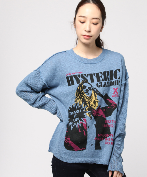 HYSTERIC GLAMOUR（ヒステリックグラマー）の「HYS REPORT pt プルオーバー（スウェット・レディース・ブルー/ブラック/ピンク・FREE）」の6枚目の写真