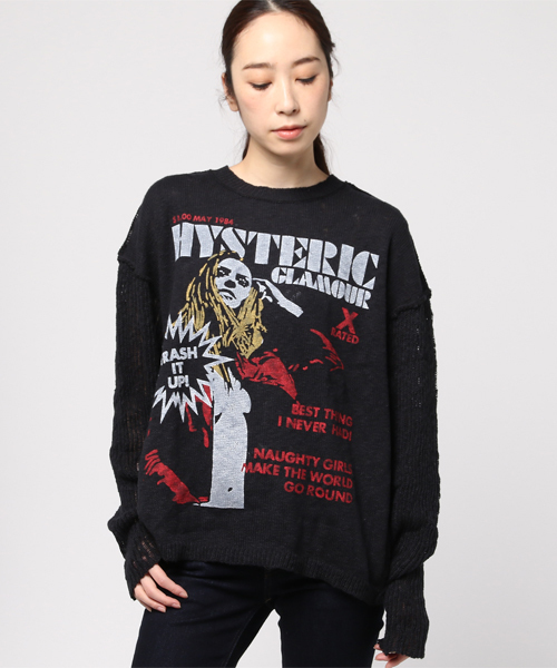 HYSTERIC GLAMOUR（ヒステリックグラマー）の「HYS REPORT pt プルオーバー（スウェット・レディース・ブルー/ブラック/ピンク・FREE）」の4枚目の写真