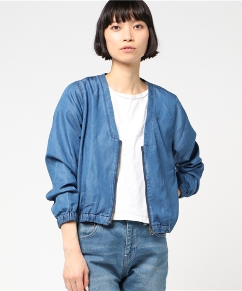 LBC（エルビーシー）の「デニムジップブルゾン                 （ブルゾン・レディース・ネイビー・MEDIUM/LARGE）」の4枚目の写真