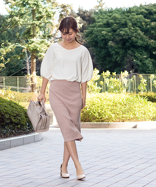 NATURAL BEAUTY BASIC（ナチュラルビューティーベーシック）の「バルーンスリーブブラウス（シャツ/ブラウス・レディース・ベージュ/ホワイト系その他・SMALL/MEDIUM）」の3枚目の写真