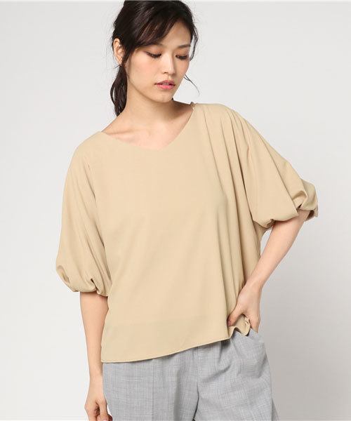 NATURAL BEAUTY BASIC（ナチュラルビューティーベーシック）の「バルーンスリーブブラウス（シャツ/ブラウス・レディース・ベージュ/ホワイト系その他・SMALL/MEDIUM）」の2枚目の写真