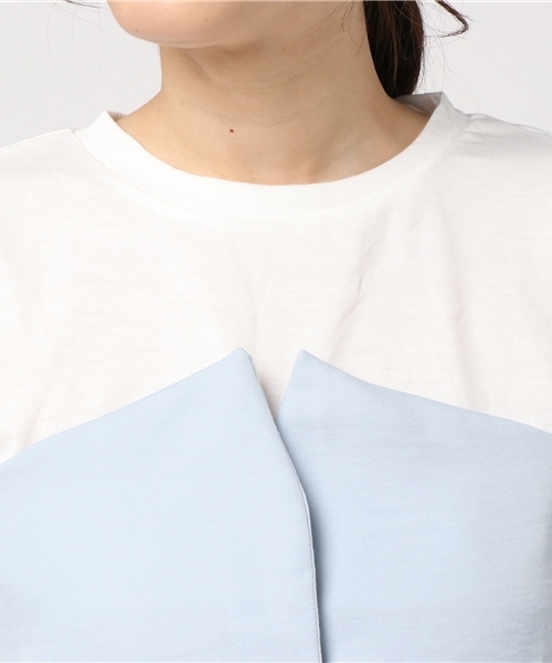 MERLOT（メルロー）の「タックフレアヘムビスチェＴシャツ618-6527（Tシャツ/カットソー・レディース・ホワイト/ピンク/ネイビー/ライトブルー/A/ブラック/オレンジ・FREE）」の12枚目の写真