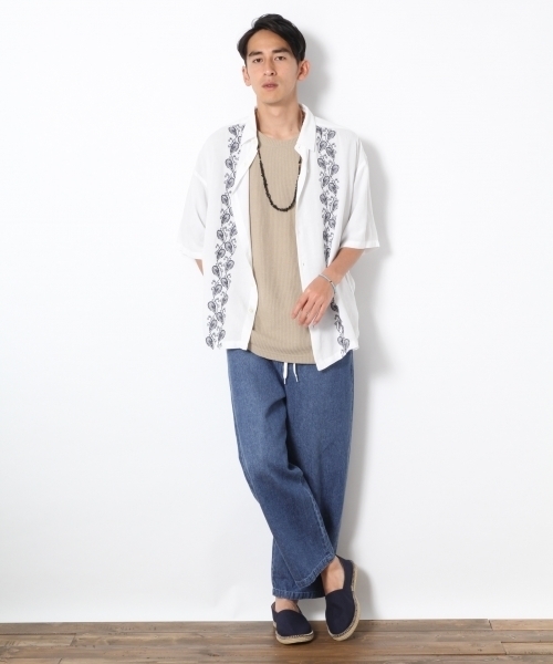 RAGEBLUE(レイジブルー)の「【抗菌防臭】<旬な着こなしが実現!>シューレースデニムワイドパンツ/760906(デニムパンツ・メンズ・ブルー/ライトブルー/ブルー系その他・LARGE/MEDIUM/SMALL)」の7枚目の写真