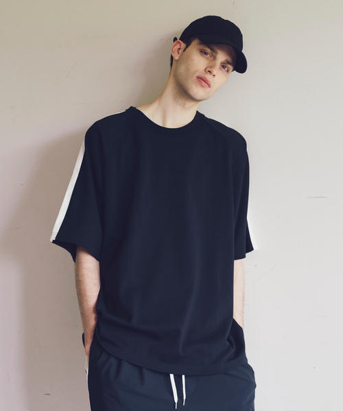 MONKEY TIME（モンキータイム）の「＜monkey time＞ LINE TC/PONTI WIDE TEE/Tシャツ（Tシャツ/カットソー・メンズ・ブラック/ベージュ・X-LARGE/MEDIUM/SMALL/LARGE）」の2枚目の写真