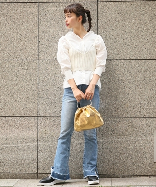 LOWRYS FARM（ローリーズファーム）の「アソートミニＢＡＧ  769773（ハンドバッグ・レディース・チェック/ゴールド/ブラック・FREE）」の5枚目の写真