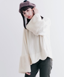 MERLOT | 袖ファースカラップヘムトップス7253(その他トップス)