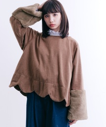 MERLOT | 袖ファースカラップヘムトップス7253(その他トップス)