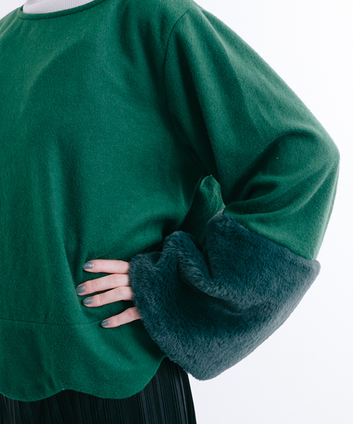 MERLOT（メルロー）の「袖ファースカラップヘムトップス7253（その他トップス・レディース・ブラック/オフホワイト/グリーン/モカ/チェリーピンク・FREE）」の20枚目の写真