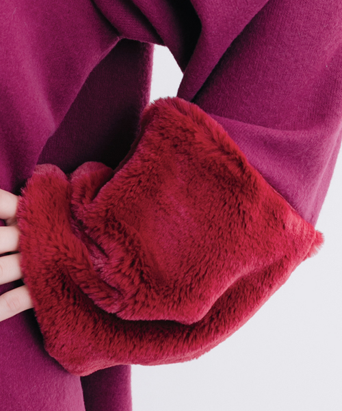 MERLOT（メルロー）の「袖ファースカラップヘムトップス7253（その他トップス・レディース・ブラック/オフホワイト/グリーン/モカ/チェリーピンク・FREE）」の11枚目の写真