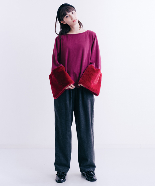 MERLOT（メルロー）の「袖ファースカラップヘムトップス7253（その他トップス・レディース・ブラック/オフホワイト/グリーン/モカ/チェリーピンク・FREE）」の17枚目の写真