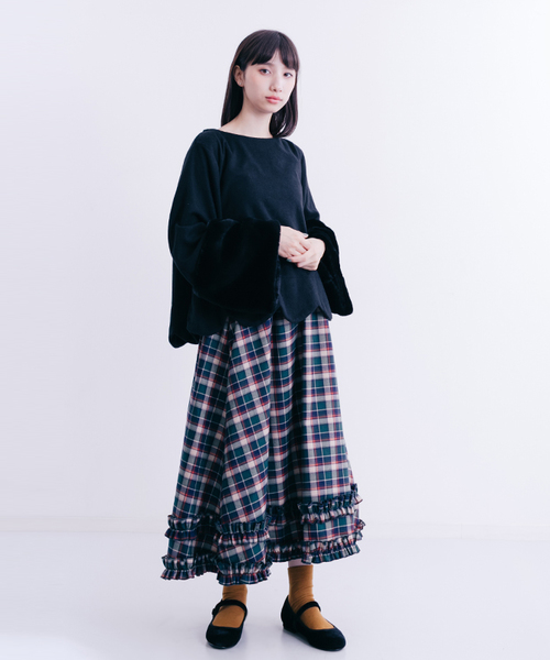MERLOT（メルロー）の「袖ファースカラップヘムトップス7253（その他トップス・レディース・ブラック/オフホワイト/グリーン/モカ/チェリーピンク・FREE）」の13枚目の写真