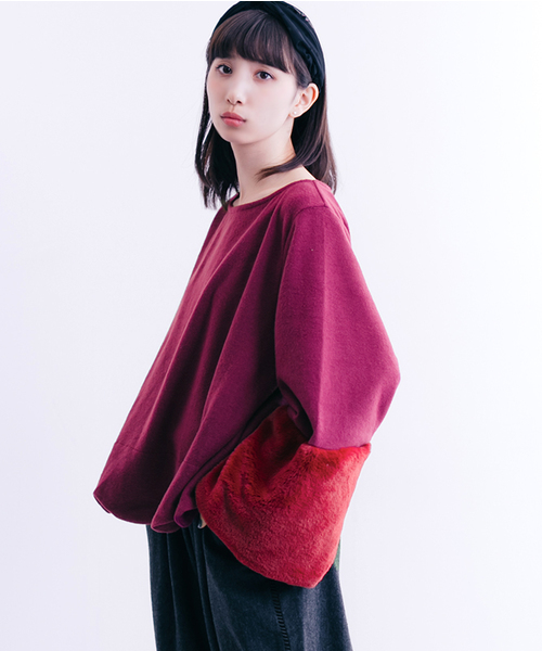 MERLOT（メルロー）の「袖ファースカラップヘムトップス7253（その他トップス・レディース・ブラック/オフホワイト/グリーン/モカ/チェリーピンク・FREE）」の10枚目の写真