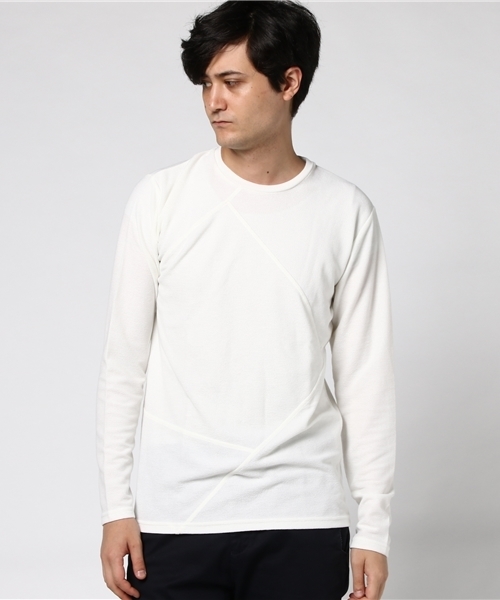 VENCEEXCHANGE(ヴァンスエクスチェンジ)の「サカリバタック切り替え長袖T (Tシャツ/カットソー・メンズ・オフホワイト/ネイビー/グレー・LARGE/MEDIUM)」の2枚目の写真