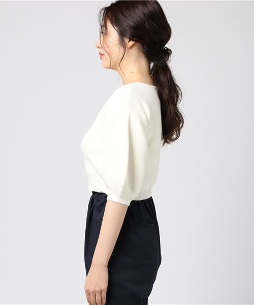 onespo(ワンスポ)の「ハート抜きコクーンスリーブTOPS(ニット/セーター・レディース・ホワイト/ブラック/ピンク・M)」の4枚目の写真