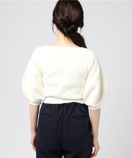 onespo(ワンスポ)の「ハート抜きコクーンスリーブTOPS(ニット/セーター・レディース・ホワイト/ブラック/ピンク・M)」の5枚目の写真