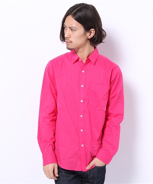 WEGO(ウィゴー)の「カラーブロードLSシャツ(シャツ/ブラウス・メンズ・ホワイト/ブラック/サックスブルー/ターコイズブルー/ブルー系その他/ロイヤルブルー/ピンク系その他/ライトピンク/ワイン/オレンジ・MEDIUM/LARGE)」の7枚目の写真