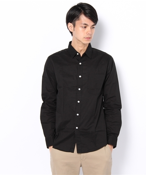 WEGO(ウィゴー)の「カラーブロードLSシャツ(シャツ/ブラウス・メンズ・ホワイト/ブラック/サックスブルー/ターコイズブルー/ブルー系その他/ロイヤルブルー/ピンク系その他/ライトピンク/ワイン/オレンジ・MEDIUM/LARGE)」の3枚目の写真