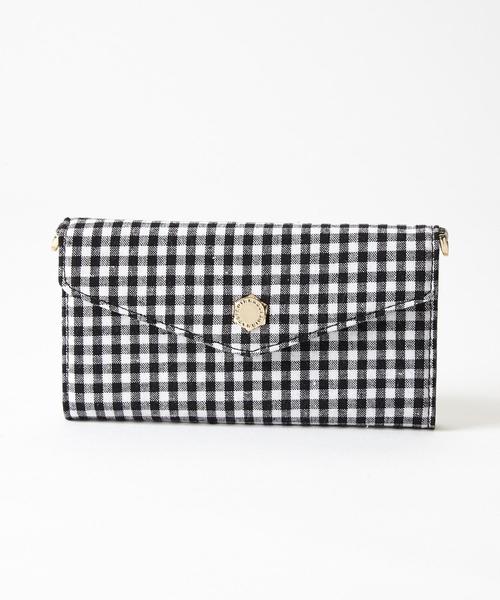 SMIR NASLI(サミールナスリ)の「Gingham Check MobileShoulder For iphoneX(スマホケース/カバー・レディース・ブラック/グレー/ネイビー/ボルドー・フリー)」の1枚目の写真