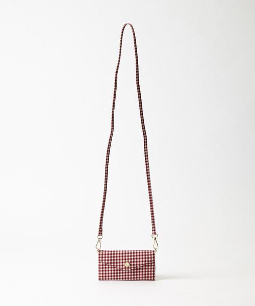 SMIR NASLI(サミールナスリ)の「Gingham Check MobileShoulder For iphoneX(スマホケース/カバー・レディース・ブラック/グレー/ネイビー/ボルドー・フリー)」の7枚目の写真